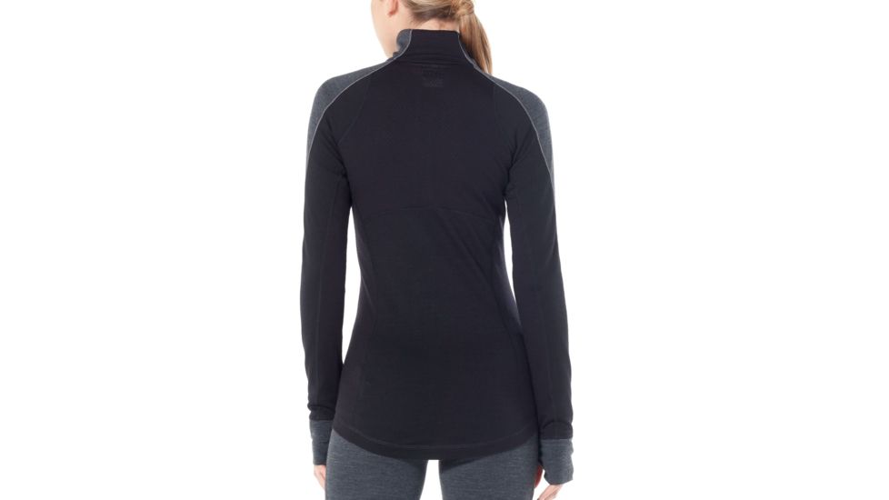 Icebreaker 260 Zone Long Sleeve Half Zip, Jet Hthr/Black/Snow, Extra Large, 104394-001-XL