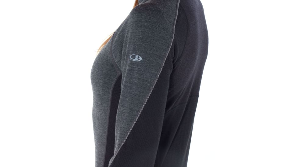 Icebreaker 260 Zone Long Sleeve Half Zip, Jet Hthr/Black/Snow, Extra Large, 104394-001-XL