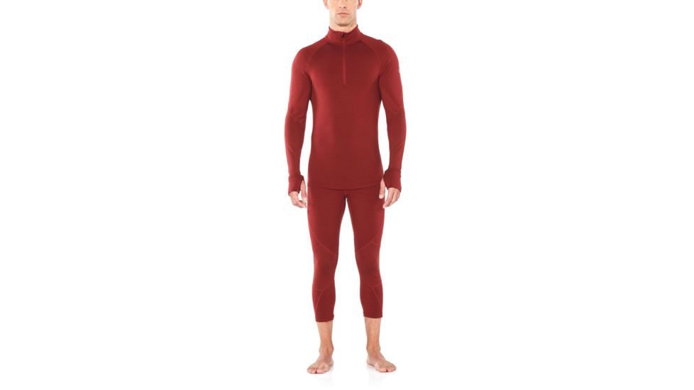 Icebreaker 260 Zone Long Sleeve Half Zip - Mens, Cabernet/CHILI RED, Small, 104361616S