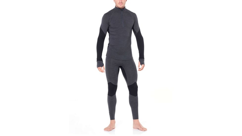 Icebreaker 260 Zone Long Sleeve Half Zip - Mens, Jet HTHR/Black, Small, 104361A01S