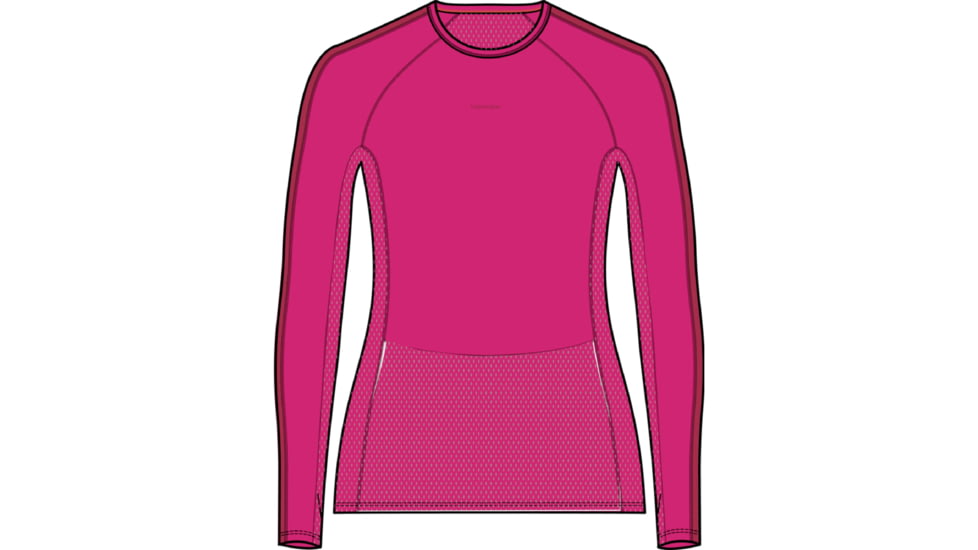 Icebreaker 260 ZoneKnit Long Sleeve Crewe Thermal Top - Women's, Tempo/Electron Pink/Cb, Extra Small, IB0A56HL858XS