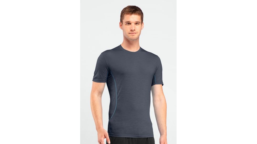 Icebreaker Aero Short Sleeve Crewe - Men's-Aegean/Cadet-Large