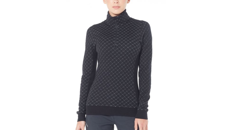 Icebreaker Affinity Thermo Long Sleeve Half Zip - Womens, Black, Medium, 103891-002-M