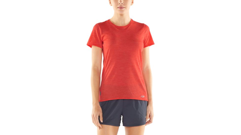 Icebreaker Amplify Short Sleeve Low Crewe - Womens, EMBER HTHR, L, 104765601L