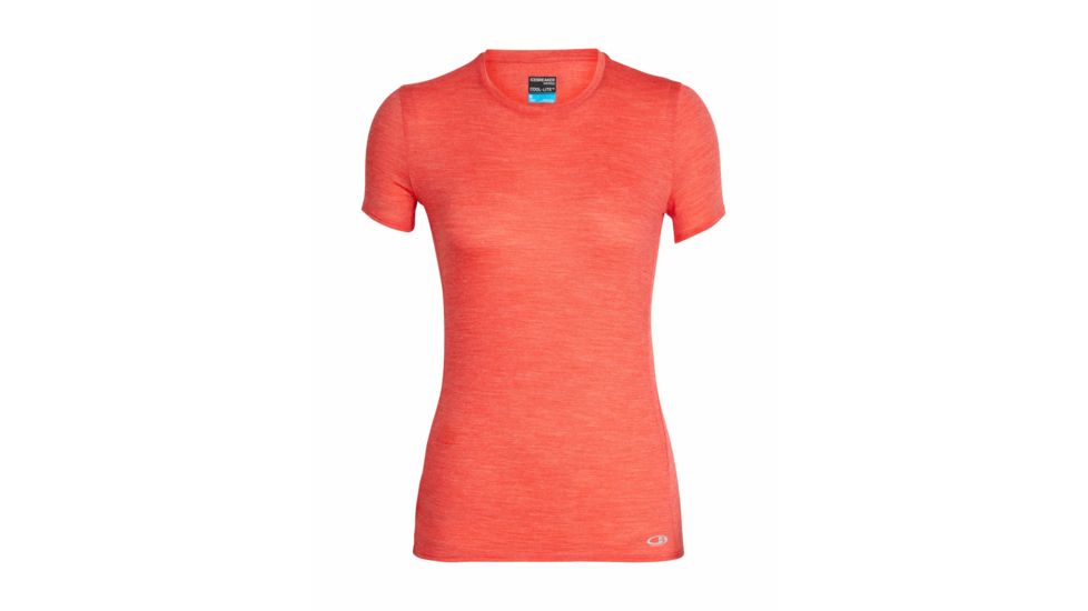 Icebreaker Amplify Short Sleeve Low Crewe - Womens, EMBER HTHR, L, 104765601L