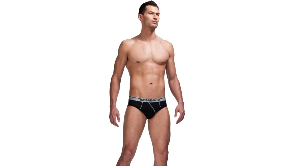 Icebreaker Anatomica Brief Clearance - Men's-Black/Mineral-Small