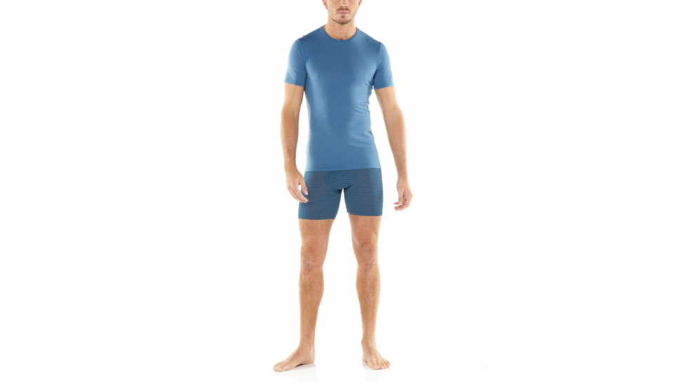 Icebreaker Anatomica Long Boxers - Mens, Thunder/Black/Stripe, M, 103055409M