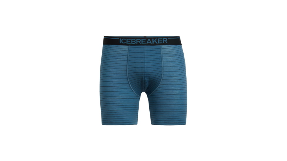 Icebreaker Anatomica Long Boxers - Mens, Thunder/Black/Stripe, M, 103055409M