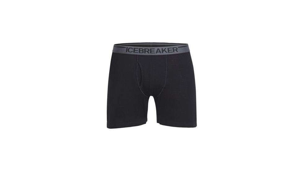 Icebreaker Anatomica Relaxed Boxers w Fly, Black/Monsoon, 2XL, 103052001XXL