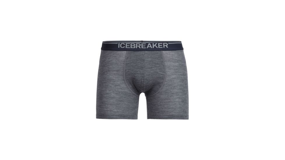 Icebreaker Anatomica Rib Boxers, Gritstone Hthr/Stealth, 2XL, 103605001XXL