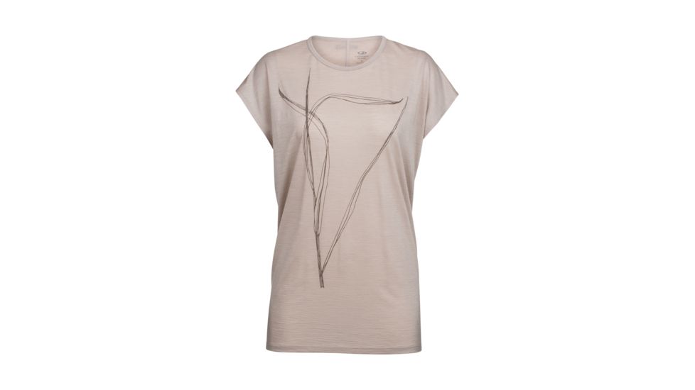 Icebreaker Aria Short Sleeve Tunic Blade, Pumice, L, 104106102L
