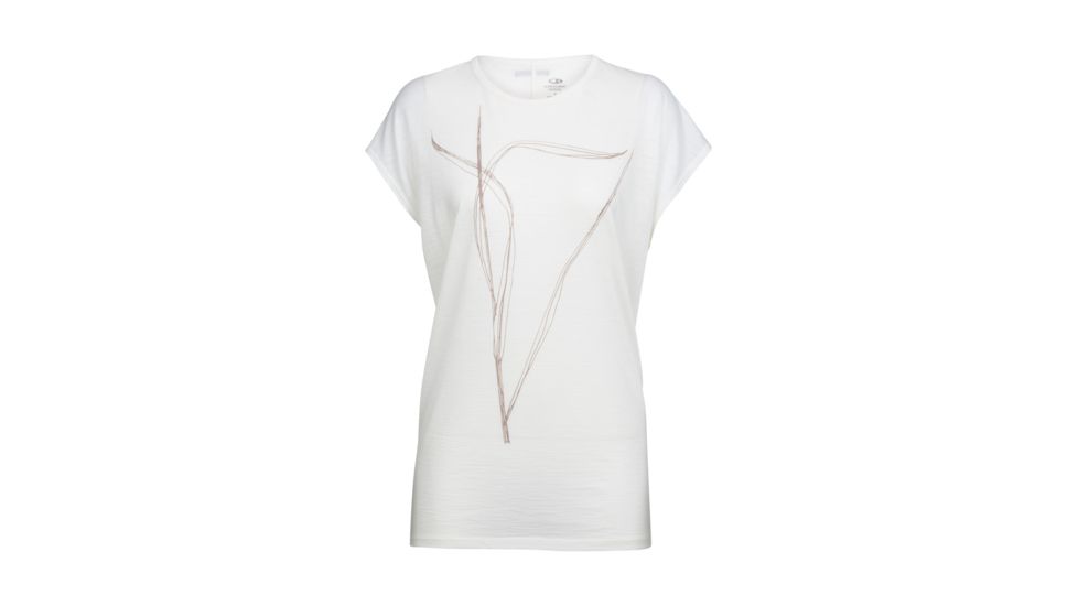 Icebreaker Aria Short Sleeve Tunic Blade, Snow, L, 104106101L