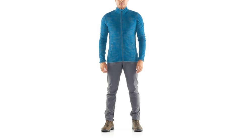 Icebreaker Awithay Long Sleeve Zip - Mens, Thunder/Isle, Large, 104693401L