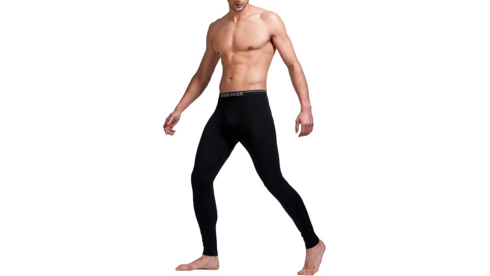 Icebreaker Body Fit Leggings w/Fly 150 Clearance - Men's-Medium-Black/Mineral