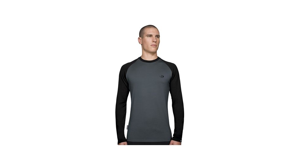 Icebreaker Body Fit Long Sleeve Crewe - Men's-Olive/Spruce-Medium