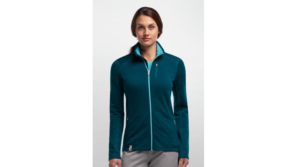 Icebreaker Cascade Long Sleeve Zip Jacket - Women's-Small-Stripe Glacier