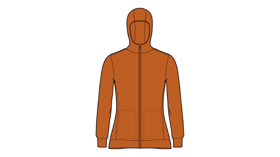 Icebreaker Central Classic Long Sleeve Zip Hoodie - Women's, Earth, Extra Small, IB0A56O3865XS