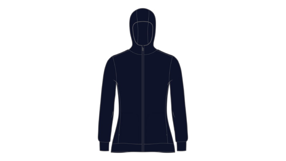 Icebreaker Central Classic Long Sleeve Zip Hoodie - Women's, Midnight Navy, Large, IB0A56O3401L