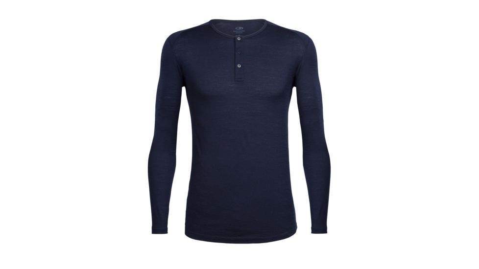Icebreaker City Lite Long Sleeve Henley, Midnight Navy, M, 104125401M