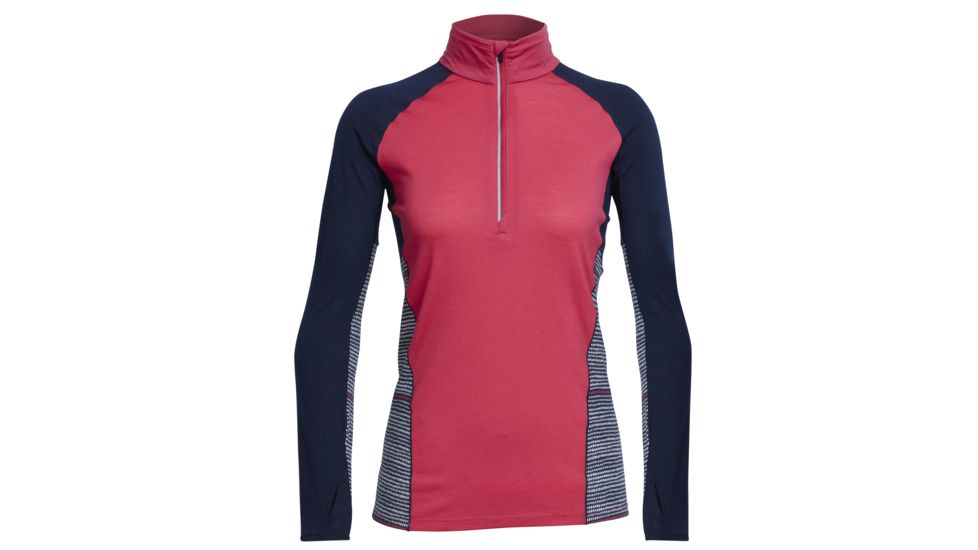 Icebreaker Comet Long Sleeve Half Zip Impulse - Women's-Pop Pink/Admiral-Large
