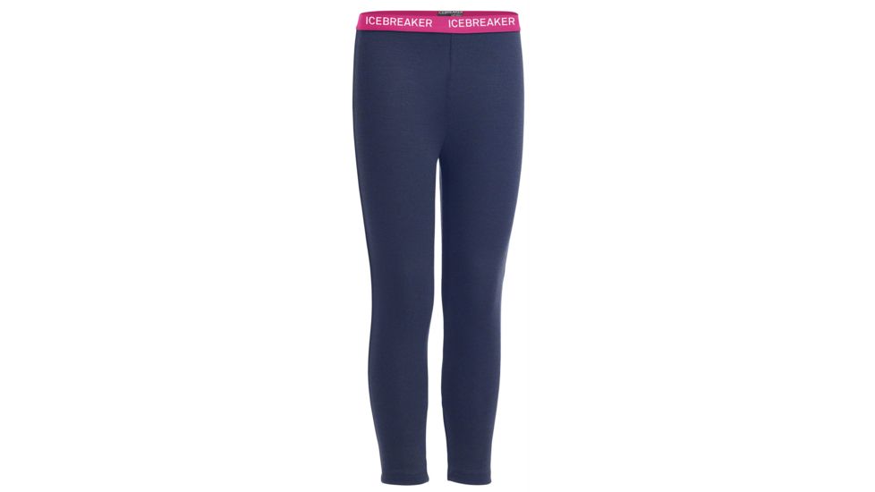Icebreaker Compass Leggings - Girl's-Admiral/Pop Pink/White-6