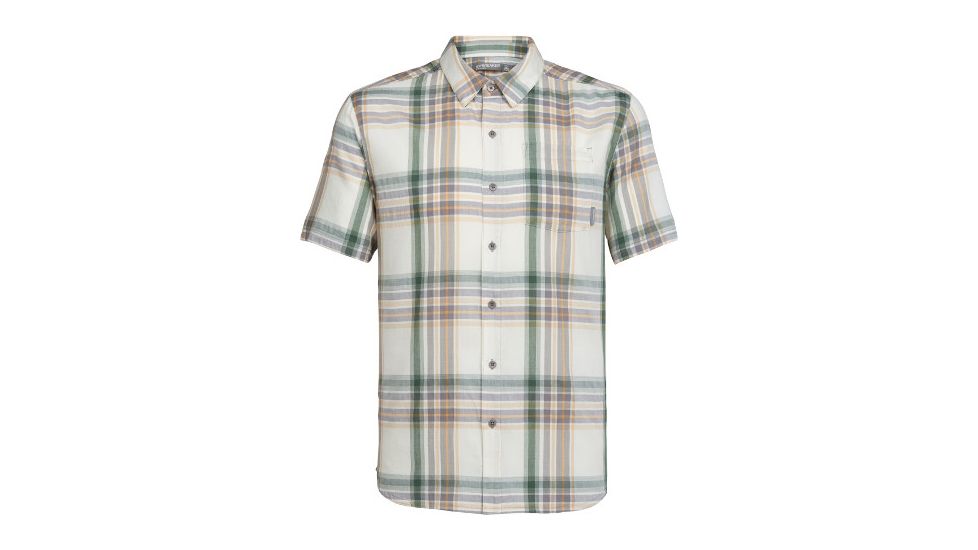 Icebreaker Compass Short Sleeve Shirt - Men's, Plaid Bracken/Scout, Small, 103611901S