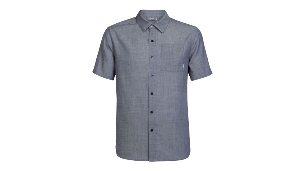 Icebreaker Compass Short Sleeve Shirt - Men's, Fathom Heather, Medium, 103611401M