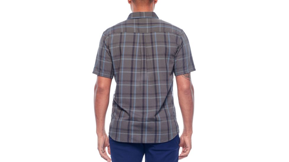 Icebreaker Compass Short Sleeve Shirt, Metal/Monsoon/Plaid, S, 103611002S