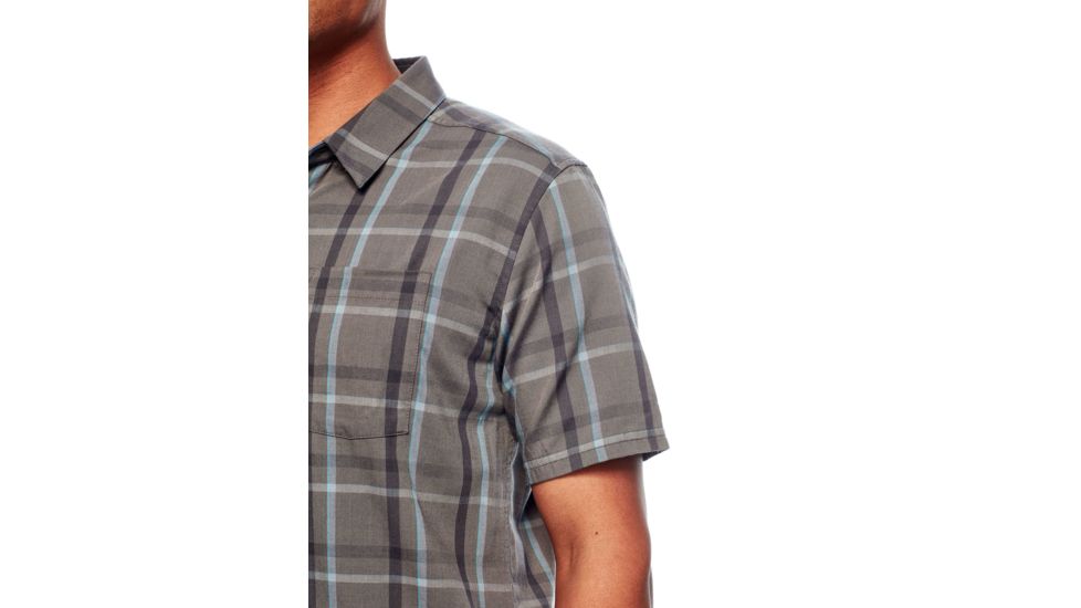 Icebreaker Compass Short Sleeve Shirt, Metal/Monsoon/Plaid, S, 103611002S