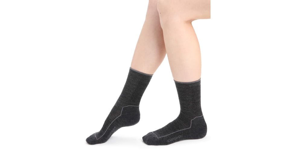 Icebreaker Cool-Lite Hike 3Q Crew Socks - Womens, Jet Heather/Monsoon, Large, IB104662782L