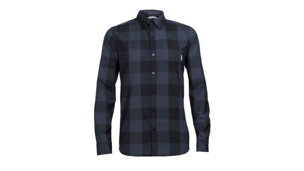 Icebreaker Departure II Long Sleeve Shirt - Men's -Black/Stealth-X-Large