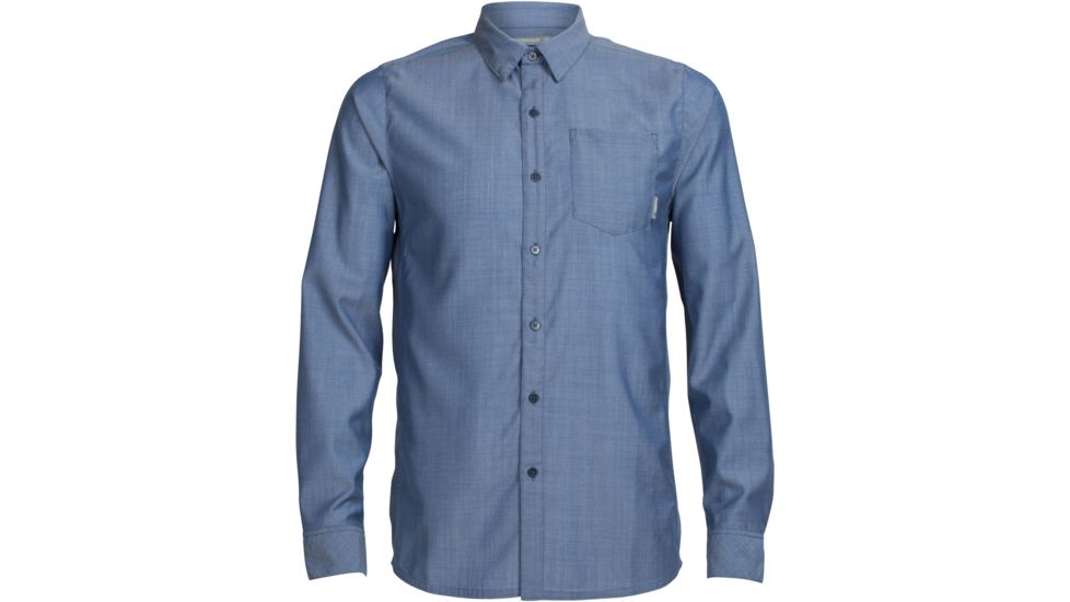 Icebreaker Departure II Long Sleeve Shirt - Men's -Largo Heather-Large