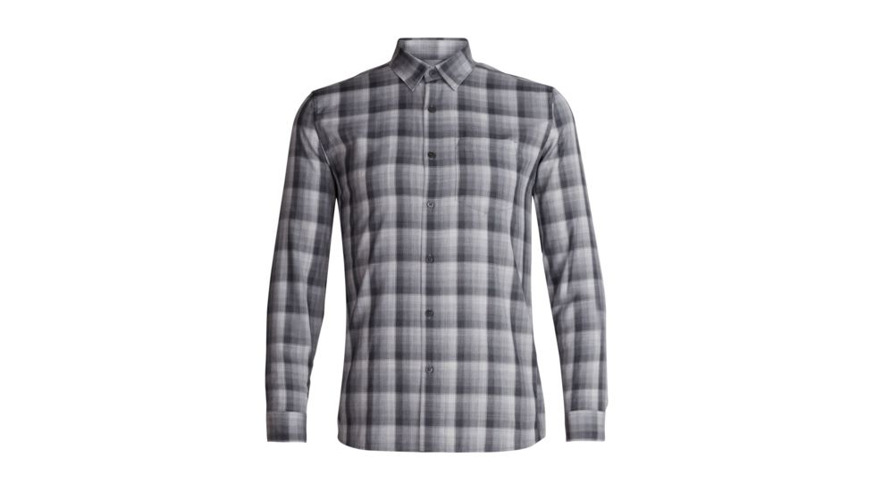 Icebreaker Departure II Long Sleeve Shirt - Mens, Jet Heather/Gritstone Heather/Plaid, 2XL, 104512-002-XXL