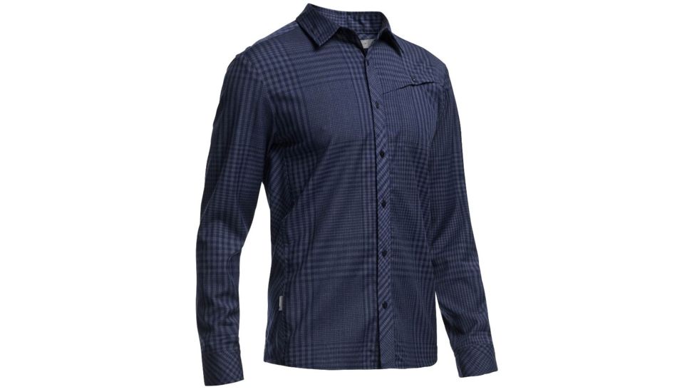 Icebreaker Departure Long Sleeve Shirt - Mens-Admiral/Fathom Heather-Large