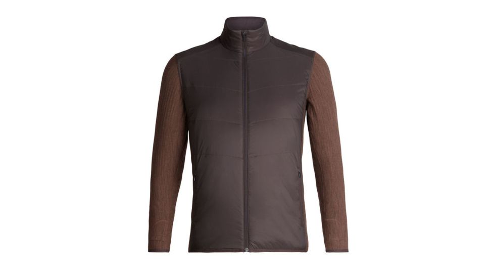 Icebreaker Descender Hybrid Jacket - Mens,Walnut/Bronze Heather, Small, 104280-201-S
