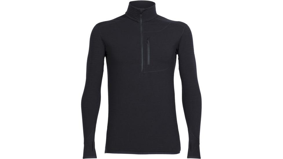 Icebreaker Descender Long Sleeve Half Zip - Men's-Black/Black-Medium