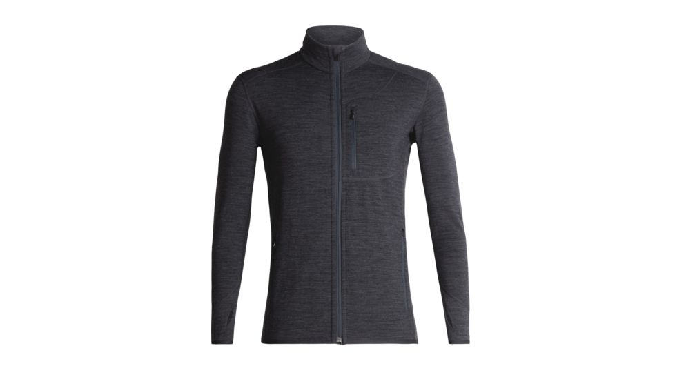 Icebreaker Descender Long Sleeve Zip - Mens, Jet Heather/Monsoon, Medium, 103464-005-M