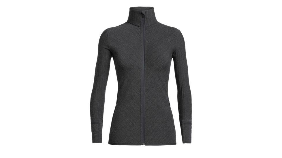 Icebreaker Descender Long Sleeve Zip - Womens, Jet HTHR, Small, 103900002S