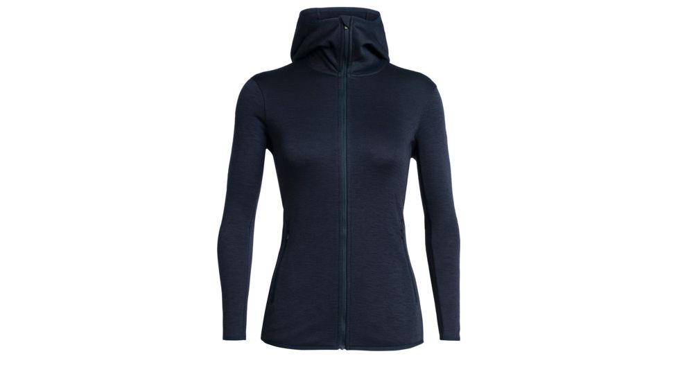 Icebreaker Elemental Long Sleeve Zip Hood - Womens, Midnight Navy, Small, 105068401S
