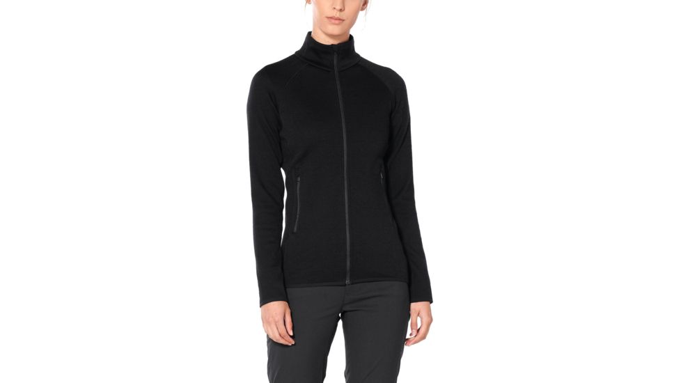 Icebreaker Elemental Long Sleeve Zip - Womens, Black, Small, 104895001S