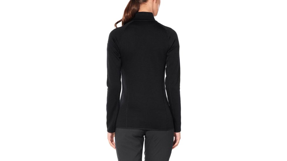 Icebreaker Elemental Long Sleeve Zip - Womens, Black, Small, 104895001S