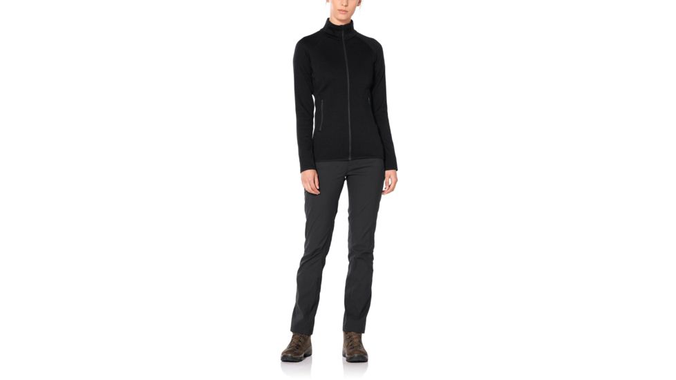 Icebreaker Elemental Long Sleeve Zip - Womens, Black, Small, 104895001S