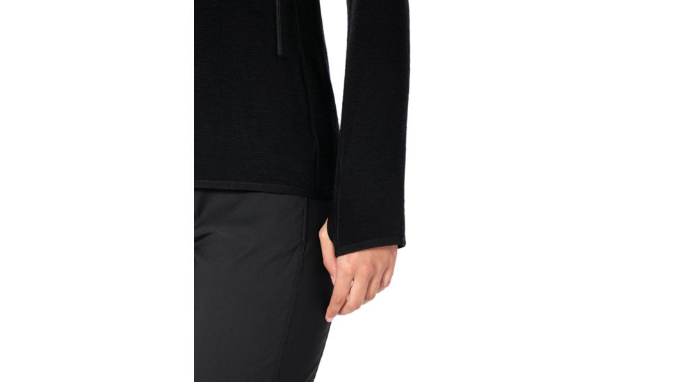Icebreaker Elemental Long Sleeve Zip - Womens, Black, Small, 104895001S