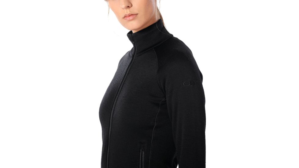 Icebreaker Elemental Long Sleeve Zip - Womens, Black, Small, 104895001S