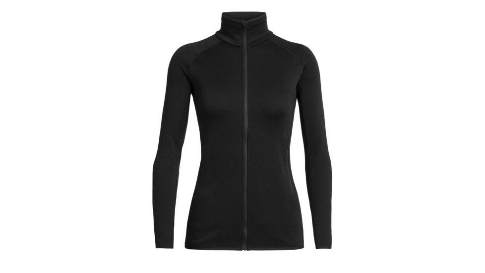 Icebreaker Elemental Long Sleeve Zip - Womens, Black, Small, 104895001S