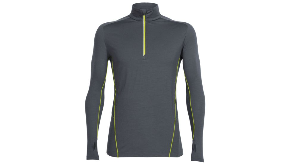 Icebreaker Factor Long Sleeve Half Zip Tee - Men's-Monsoon/Cactus-Small