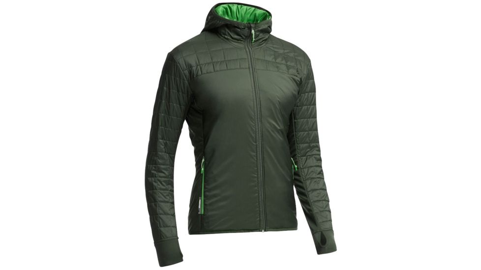 Icebreaker Helix Long Sleeve Zip Hood - Mens-Conifer/Balsam-Large