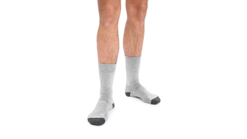 Icebreaker Hike+ Heavy Crew Socks - Men's, Blizzard Heather/Snow/Monsoon, Large, IB105104286L