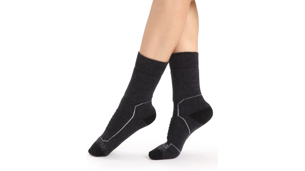Icebreaker Hike+ Heavy Crew Socks - Womens, Jet Heather, Small, IB105100002S