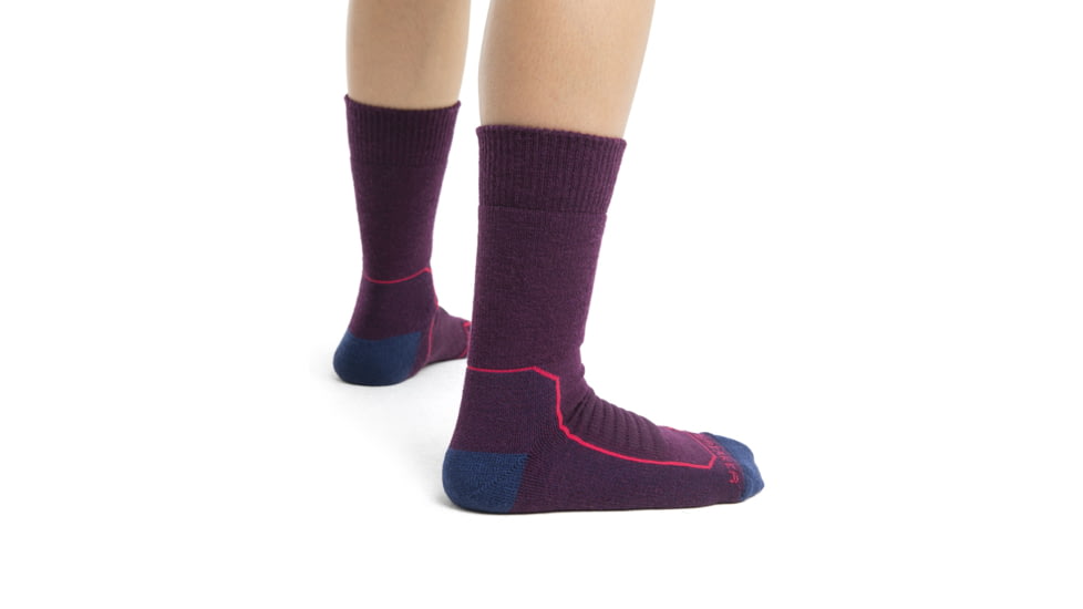 Icebreaker Hike+ Heavy Crew Socks - Women's, Nightshade/Elpink/Rylnav, Small, IB105100969S